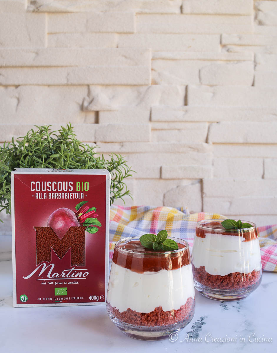 Cheesecake al bicchiere con couscous