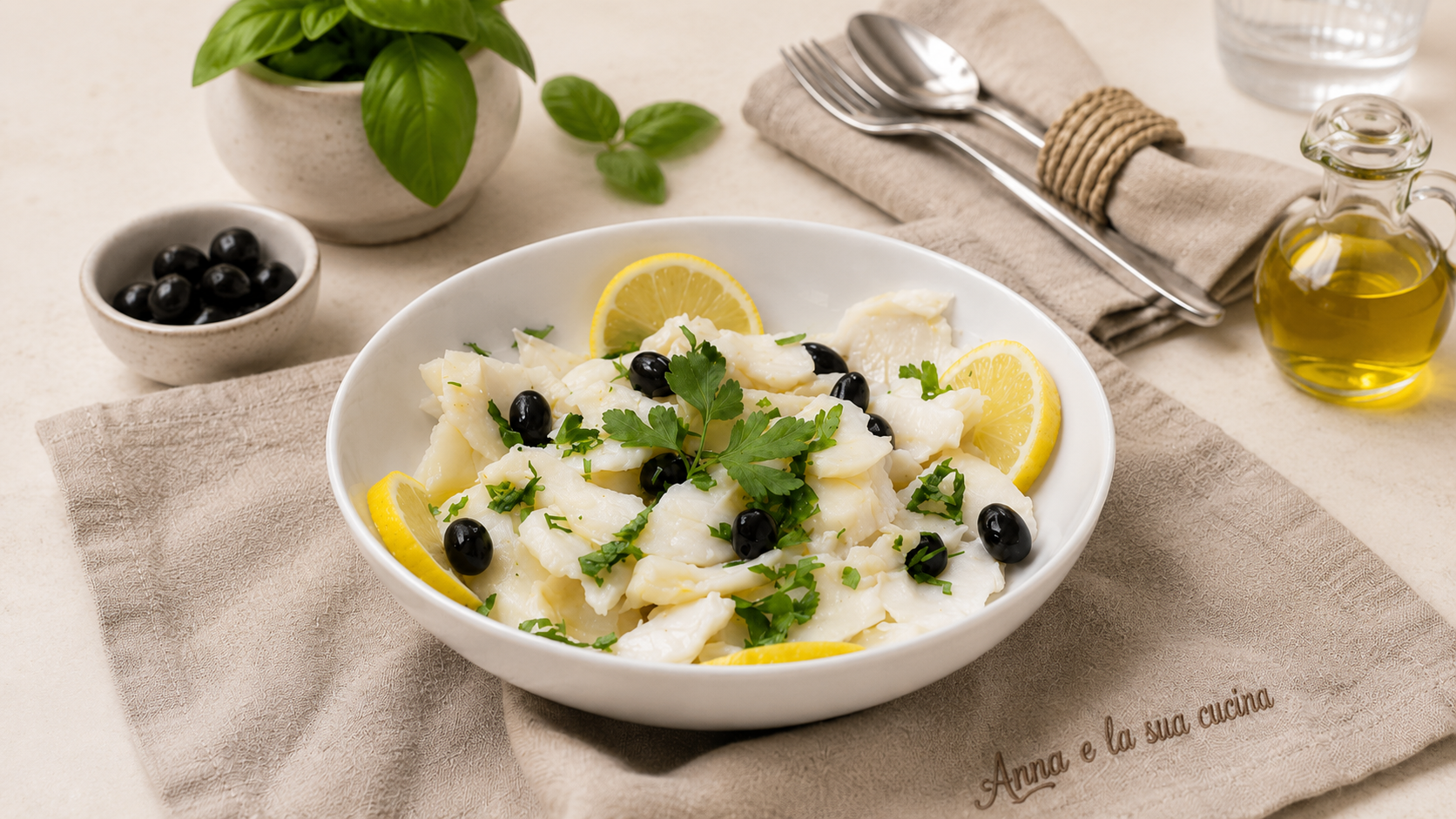 Insalata di stoccafisso o baccalà con olive