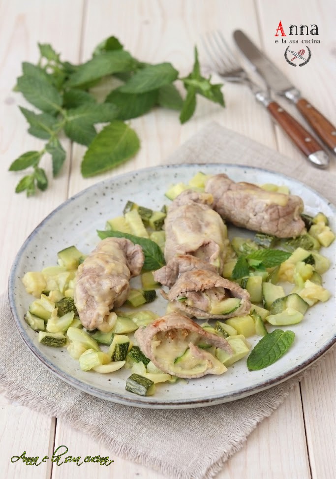 Involtini di carne con zucchine e scamorza