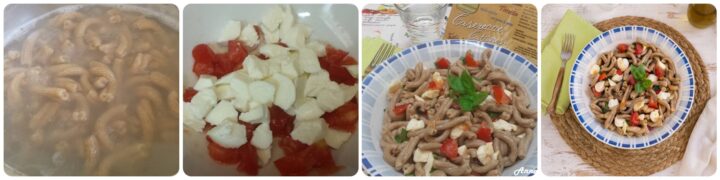 caserecce con pomodoro e mozzarella 