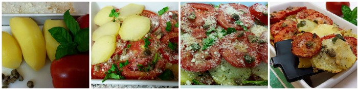 Tortino di patate e pomodori al forno