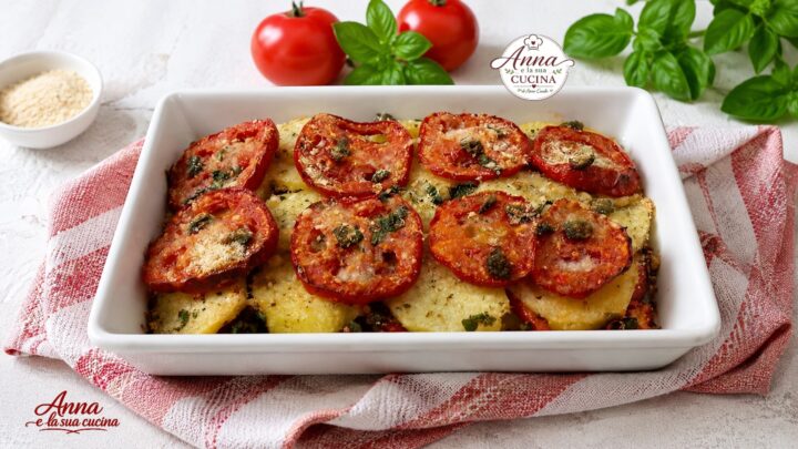 Tortino di patate e pomodori al forno