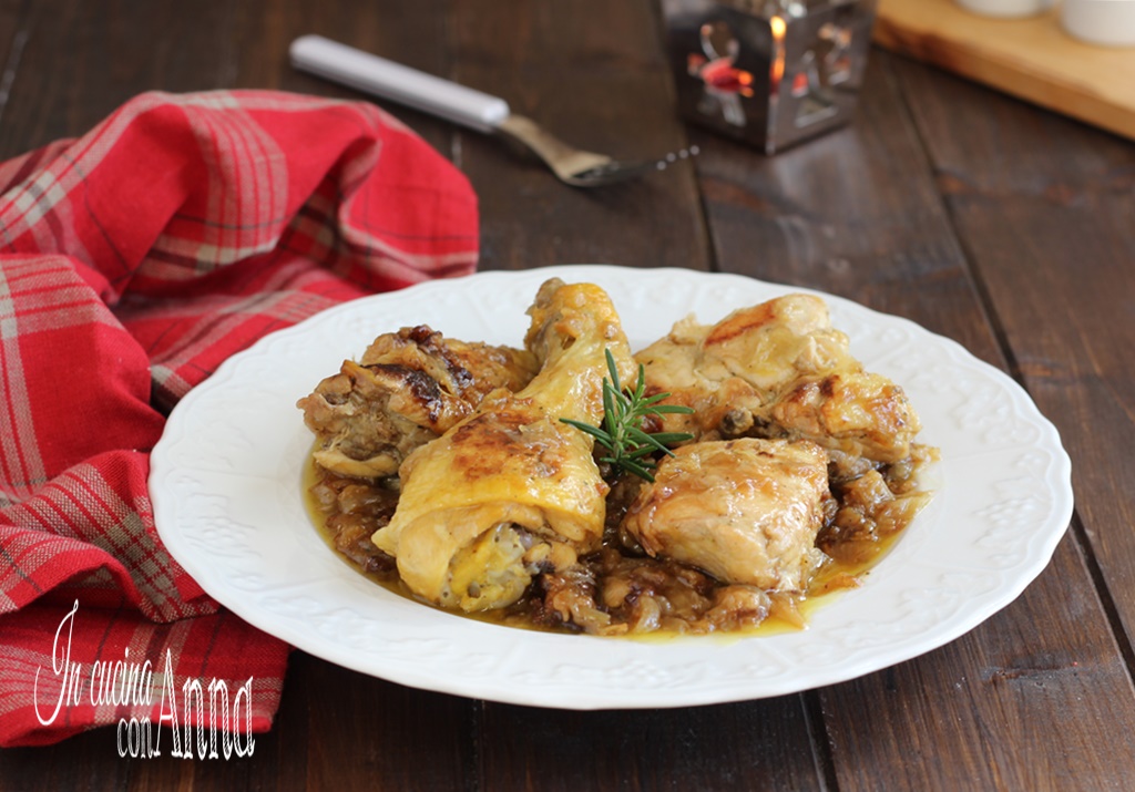 Pollo alla birra e cipolle