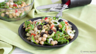 insalata di ceci rucola e melanzane grigliate