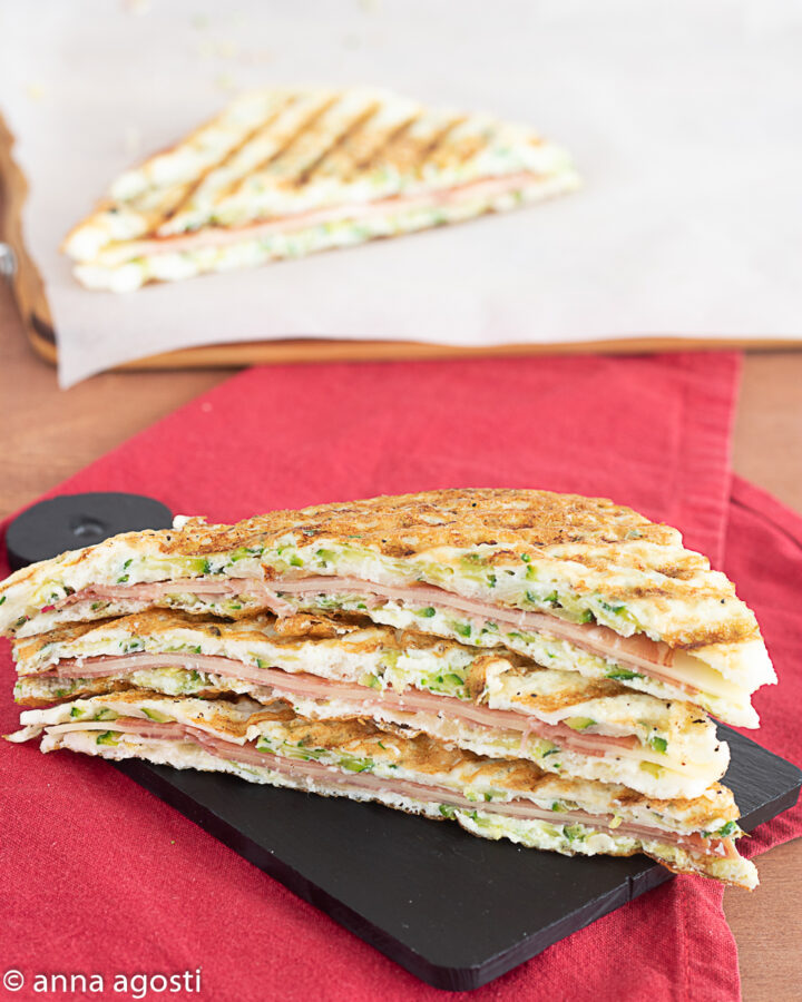 Frittata tramezzino salame e zucchine