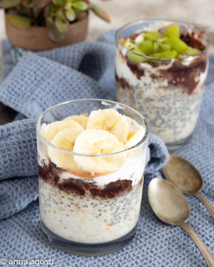 Porridge overnight avena e semi di chia