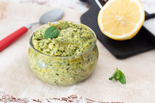 Pesto di zucchine arrostite limone e menta