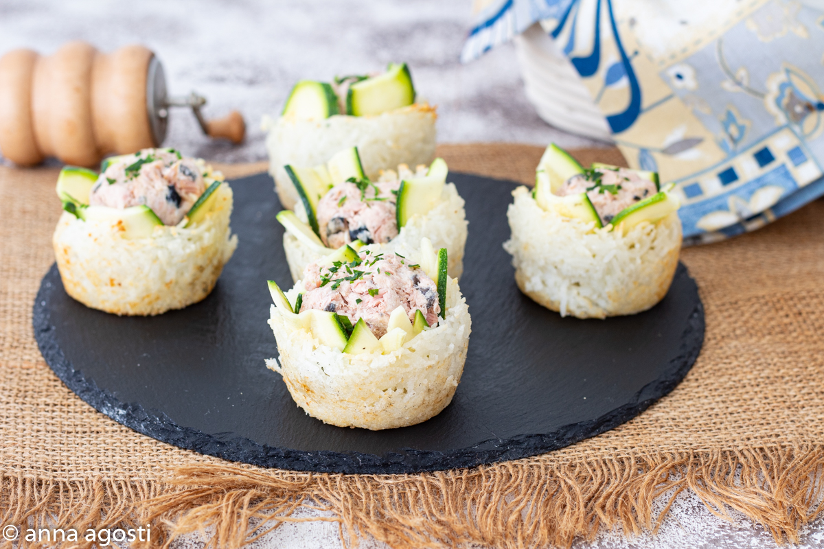 Cestini di riso tonno e zucchine