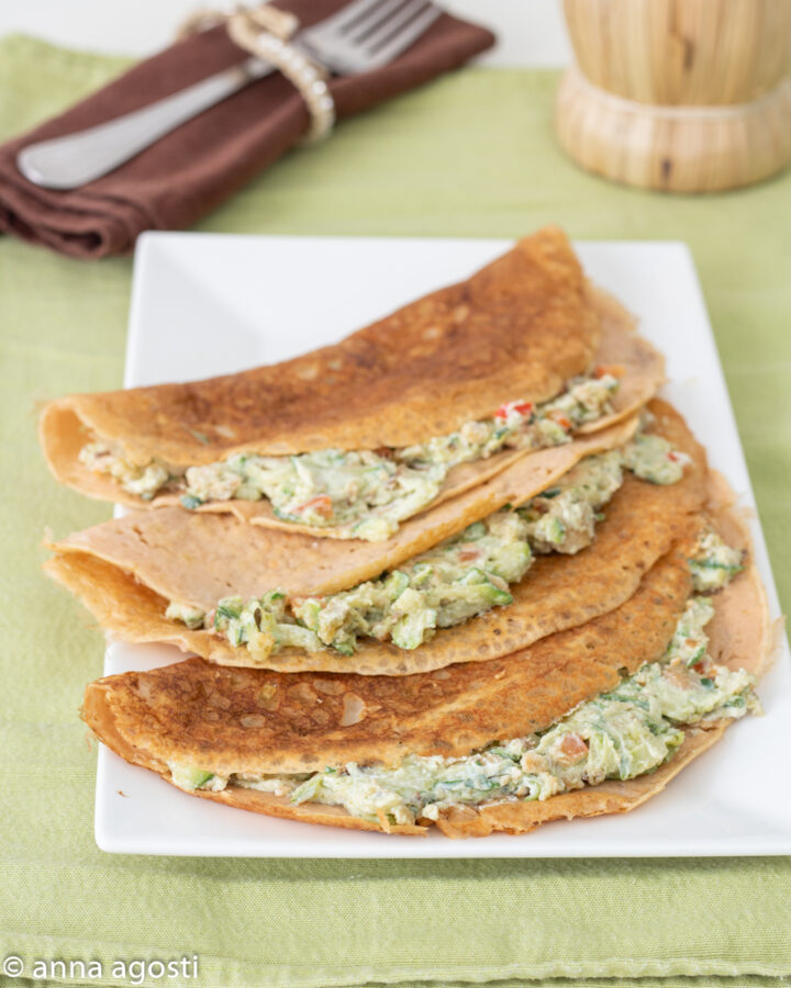 Crepes di Lenticchie con crema di zucchine