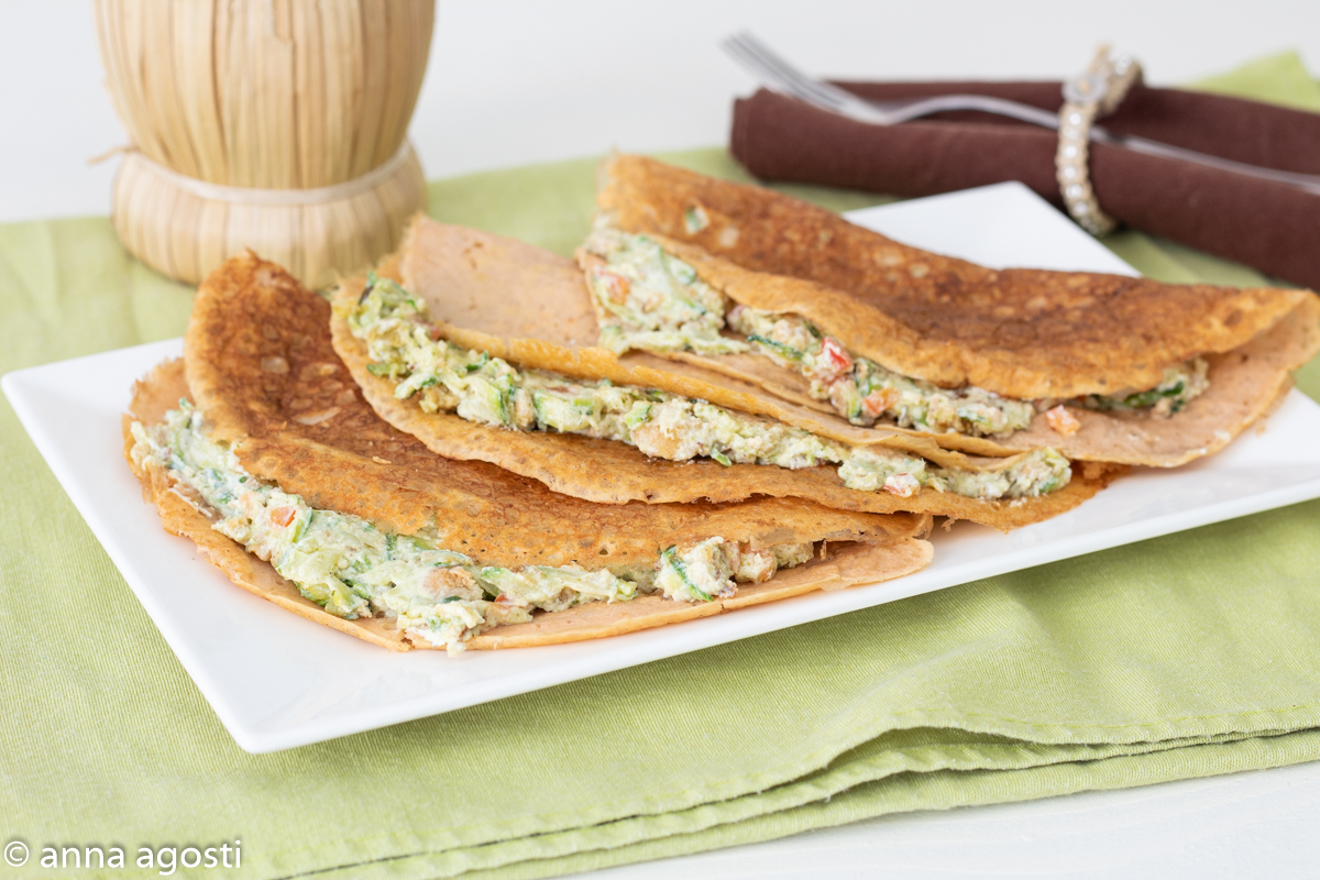 Crepes di Lenticchie con Crema di Zucchine