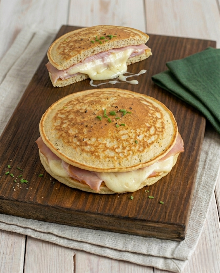 Pancake salati prosciutto e formaggio 