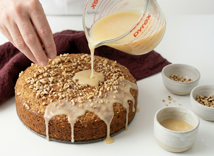 Torta glassata alla frutta secca