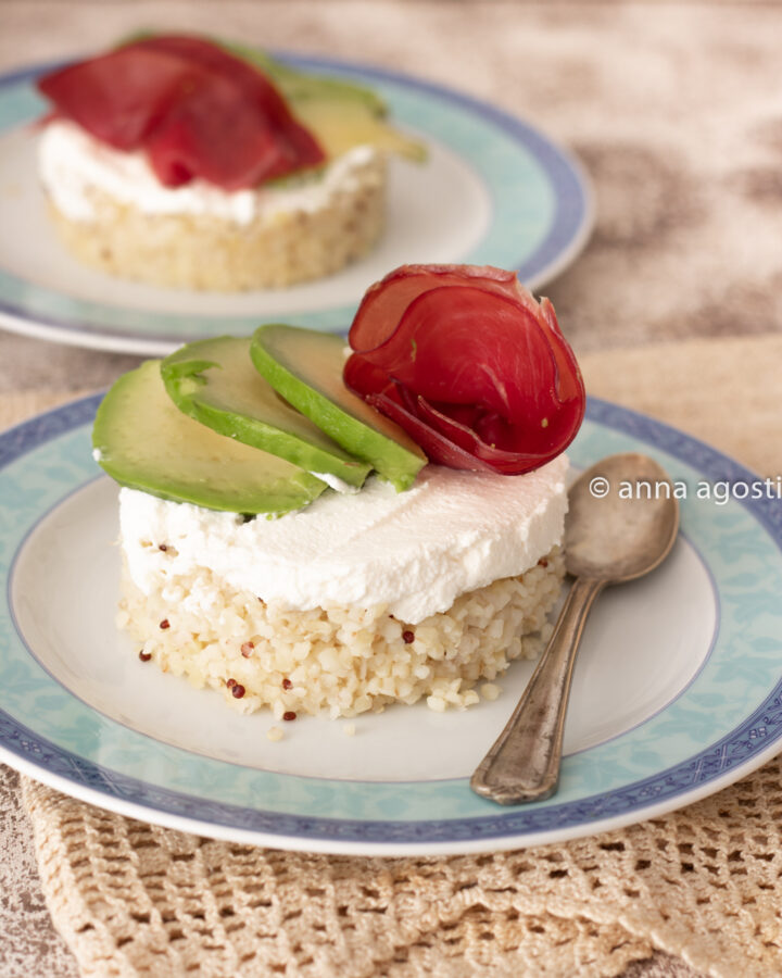 Cheesecake Salata Avocado e Bresaola