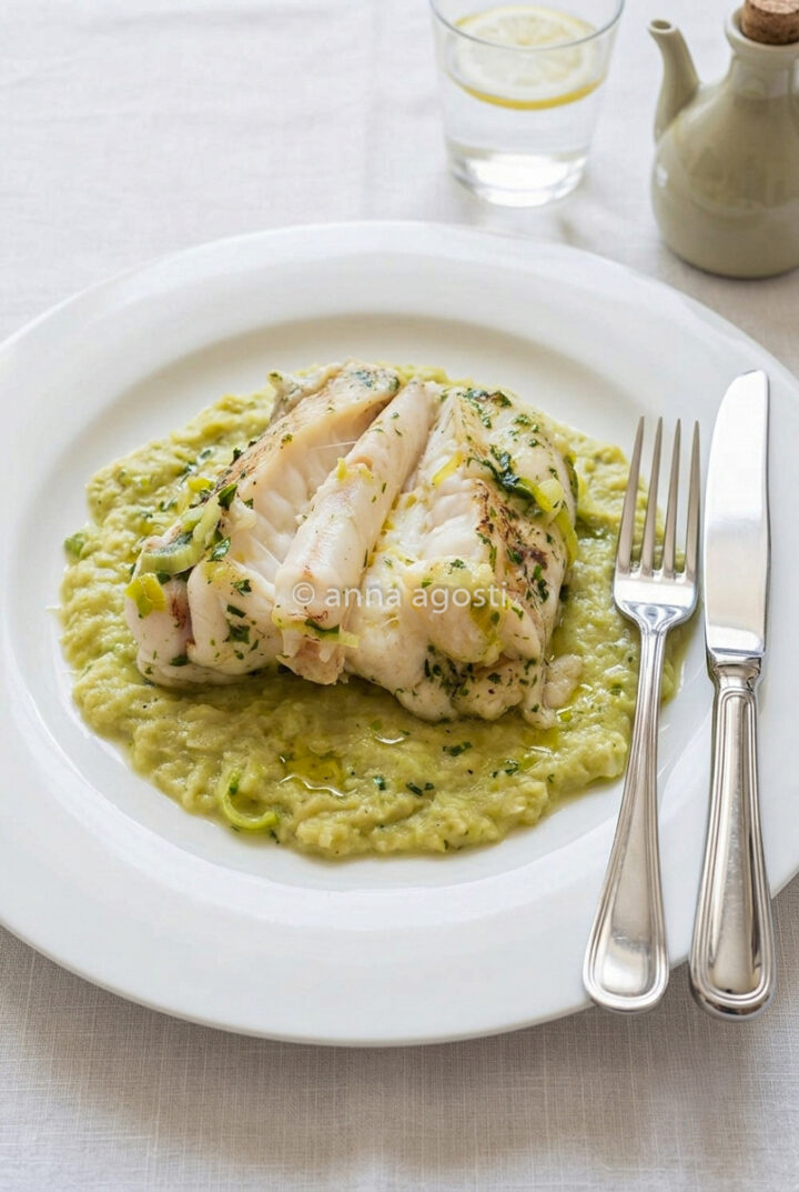 Coda di Rospo con Crema di Porri