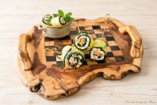 Rotoli di zucchine con formaggio e menta
