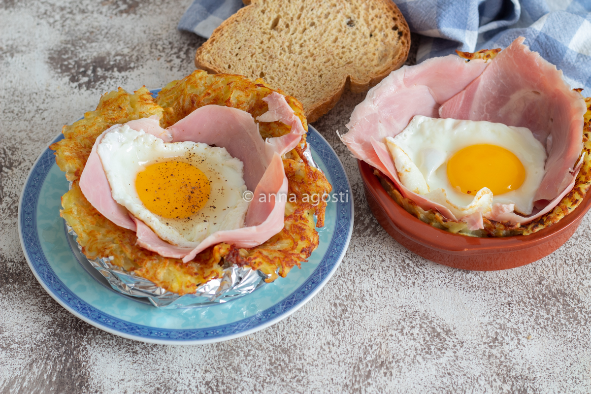 Cestini di patate con uovo