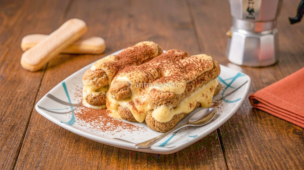 Tiramisù con crema mou e mascarpone senza uova
