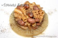 Vellutata di baccelli e borlotti freschi con pasta aromatizzata alle erbe.