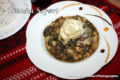 Conchigliette con lenticchie rosse patate e spinaci.
