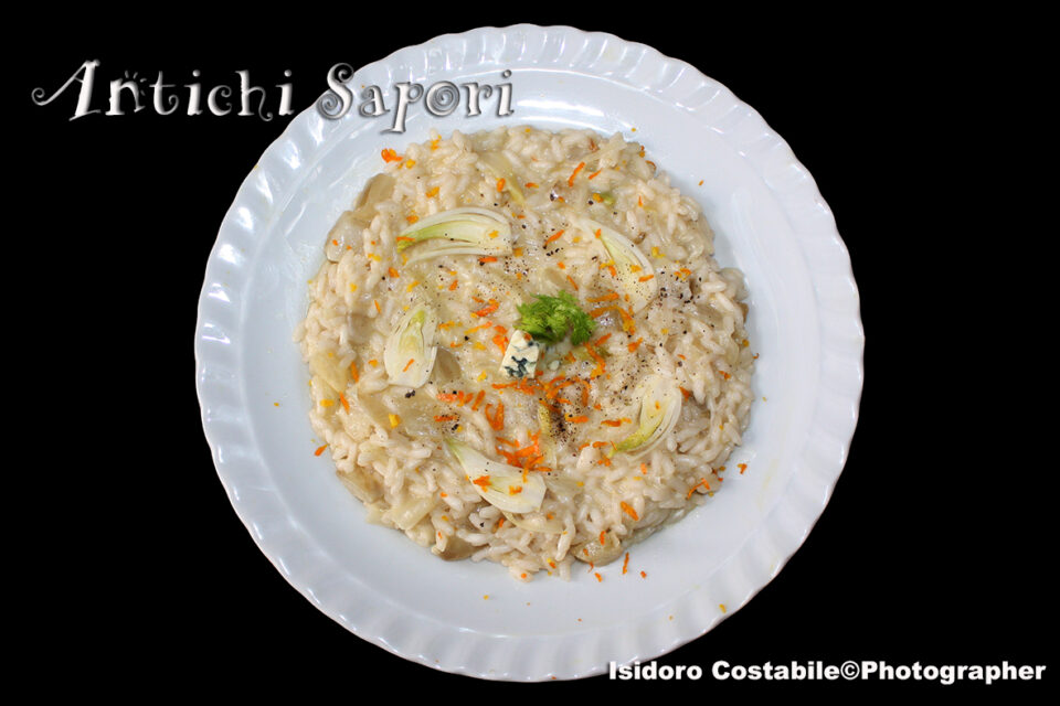 Risotto con gorgonzola e arancia.