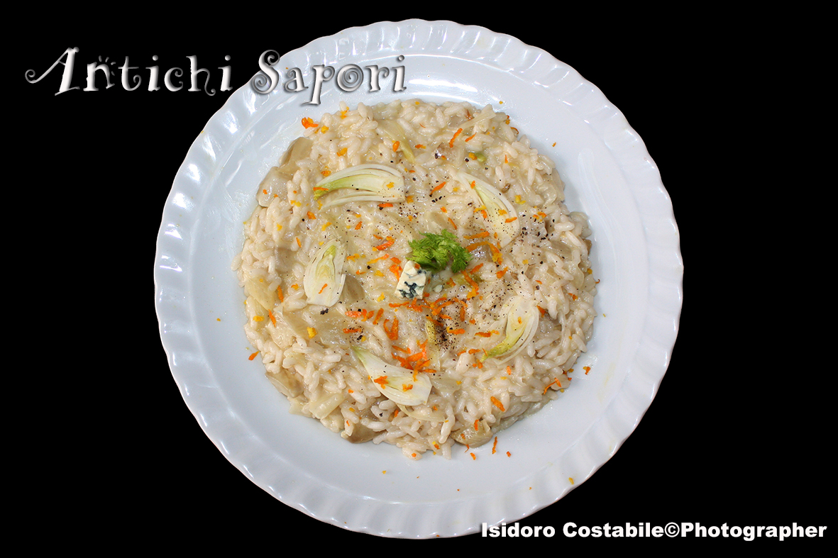 Risotto con gorgonzola e arancia.