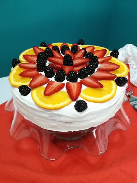 torta con crema Bimby e frutta