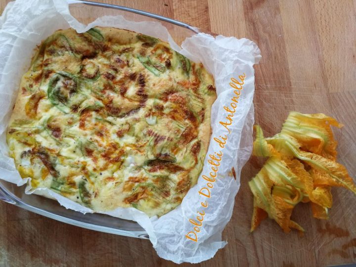 frittata con fiori di zucca