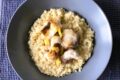 Risotto con filetti di scorfano e gelatina di limone