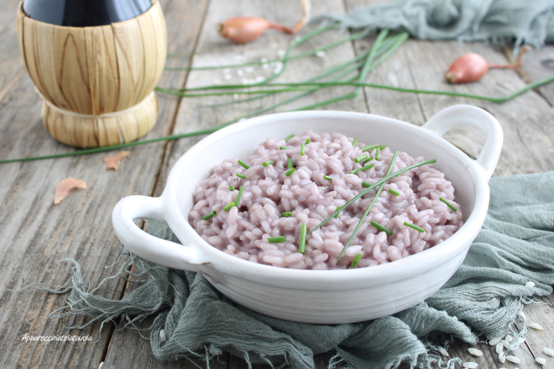 risotto al vino rosso e taleggio