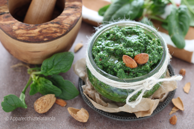 pesto spinaci e mandorle