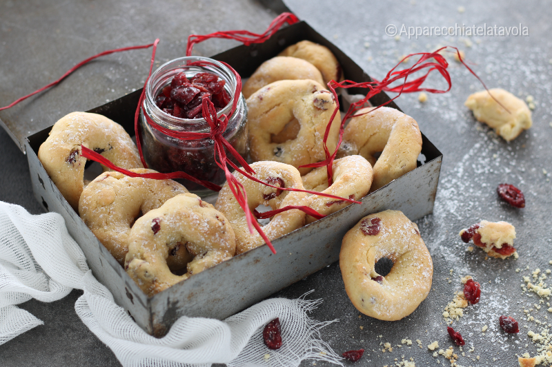 Biscotti ai mirtilli rossi disidratati