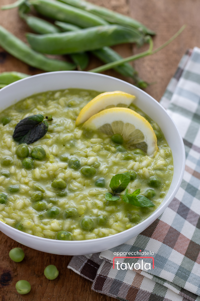 risotto con piselli freschi