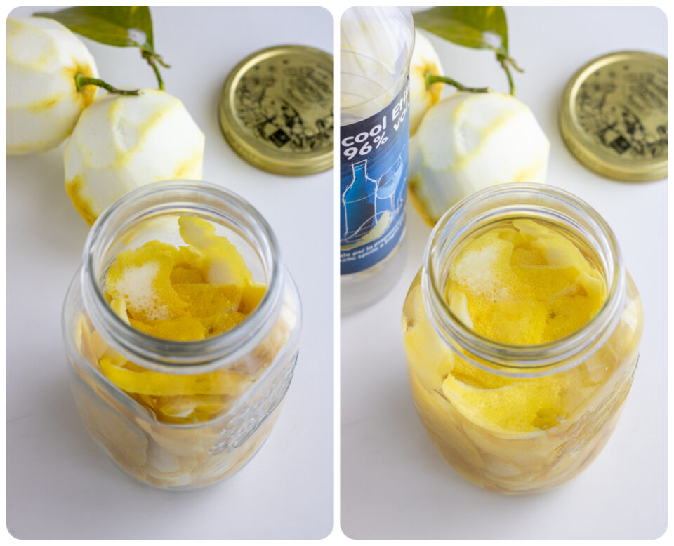 infusione bucce di limoni per limoncello