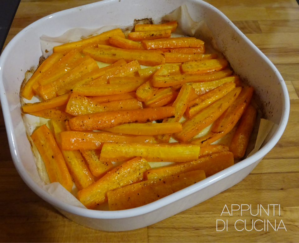 bastoncini di carote al forno