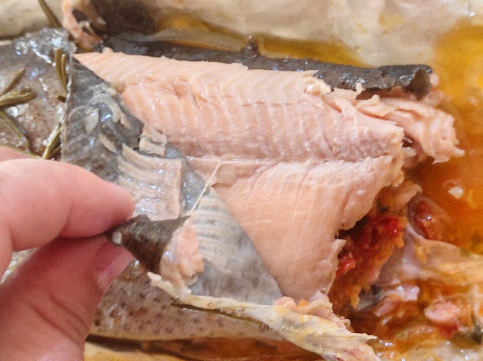 Trota salmonata con verdure