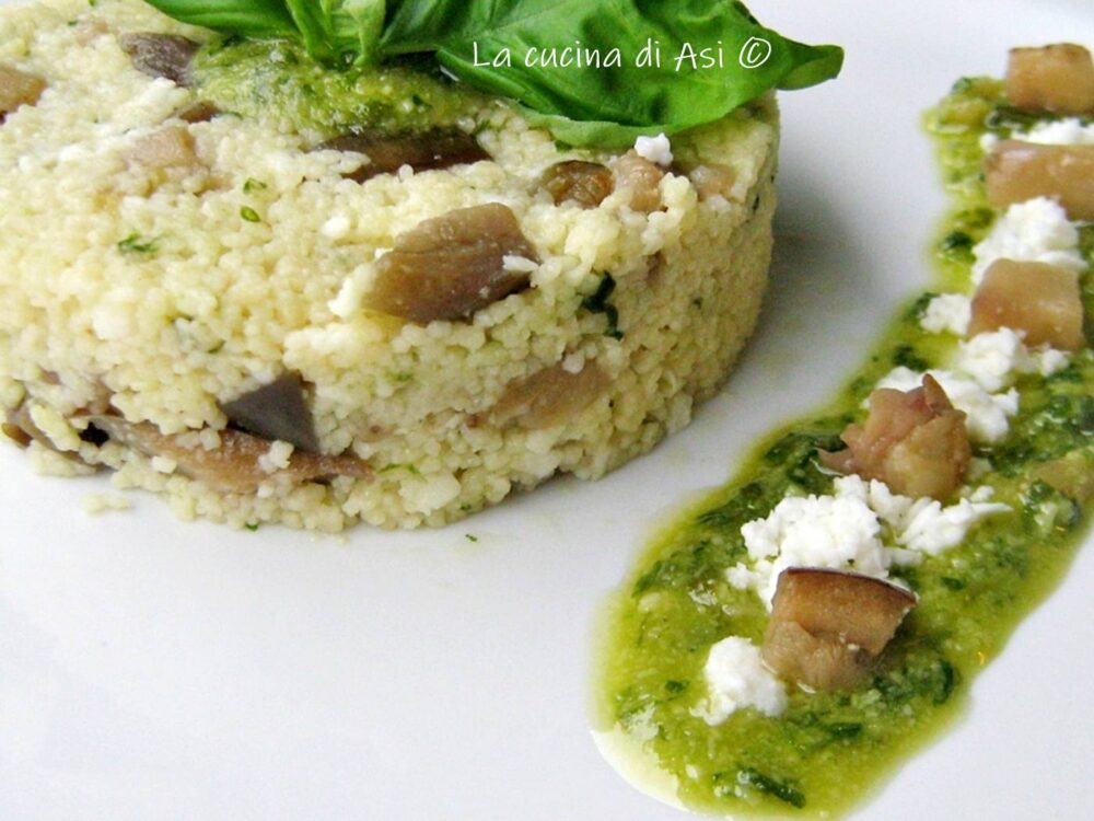 cous cous melanzane e fior di latte pasta fredda estiva