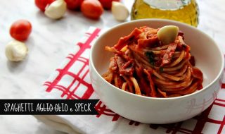 spaghetti aglio olio e speck