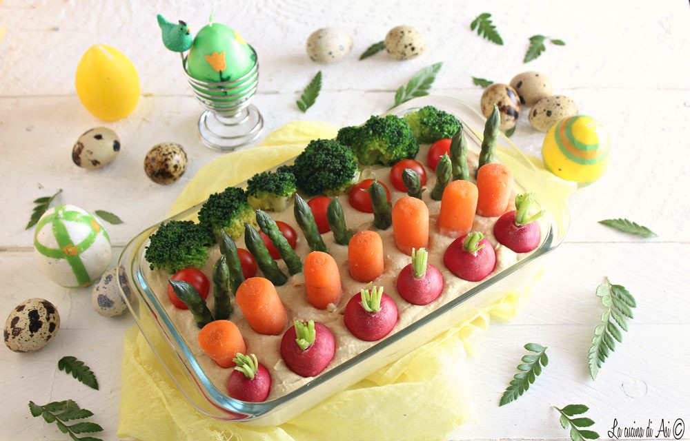 Giardino di cruditès con hummus