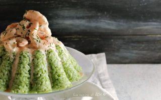 Sformato di riso freddo con gamberi