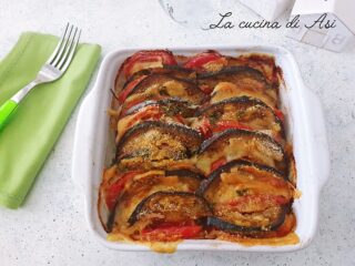teglia di melanzane e pomodori gratinati