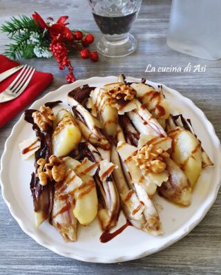 Insalata tiepida di radicchio pere e noci