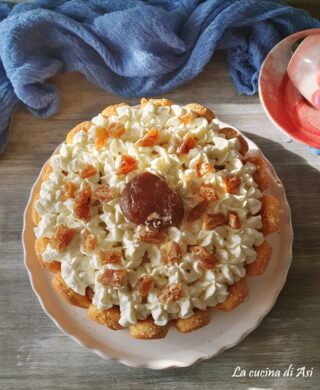 charlotte tiramisu intera con savoiardi crema di marroni panna mascarpone-