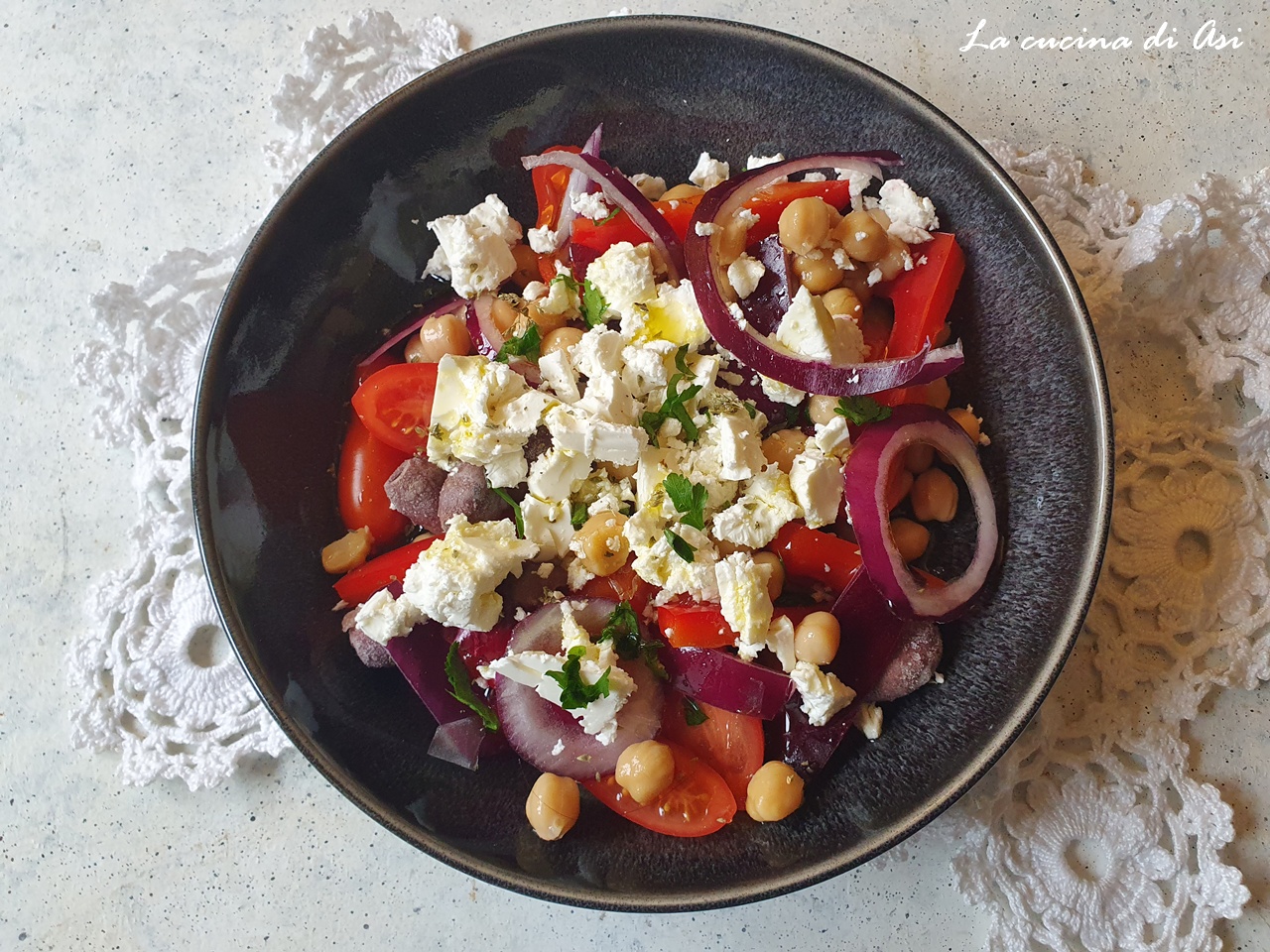 insalata di ceci alla mediterranea
