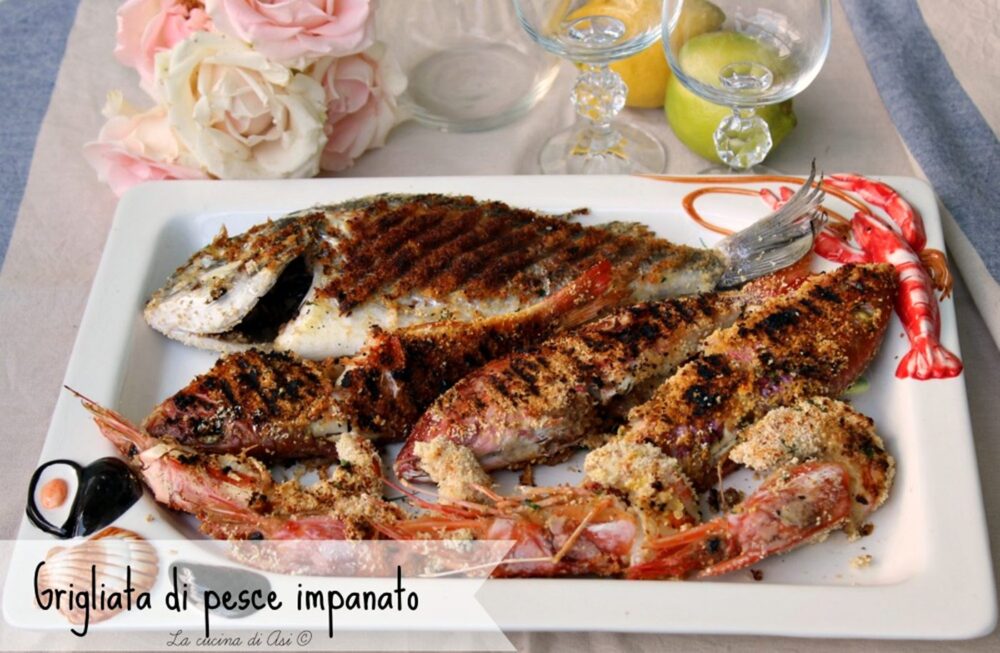 grigliata-di-Pesce-impanato con orata triglie e gamberoni