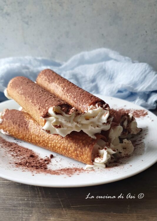 Cannoli al tiramisù con cannelloni Barilla