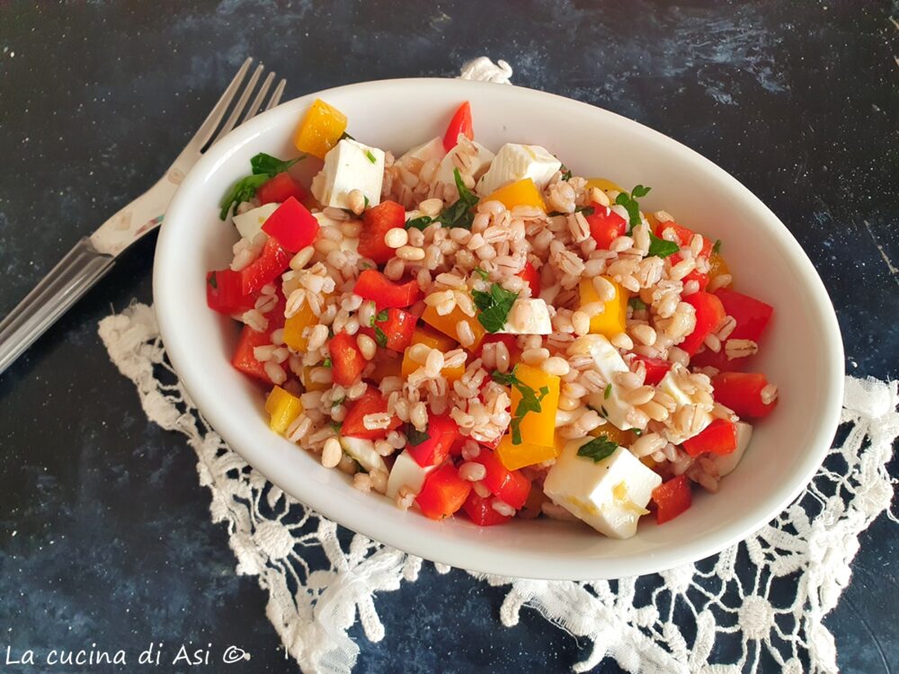 insalata di orzo peperoni e primosale