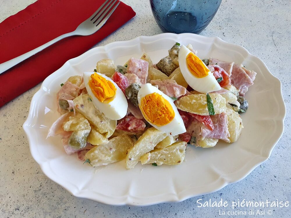 insalata piemontese con patate pomodori cetirolini uovo sodo