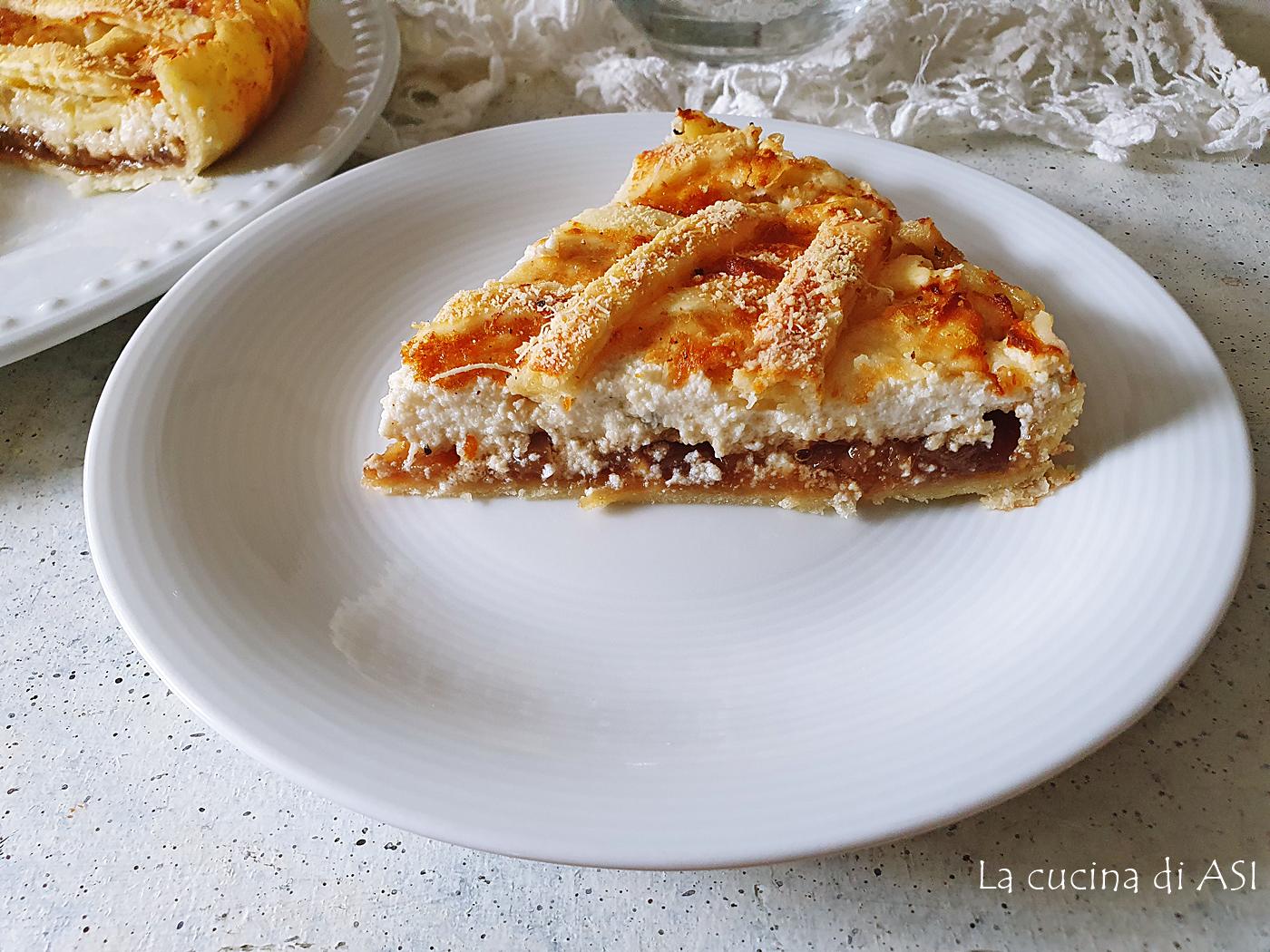 crostata salata cipolle caramellate ricotta e gorgonzola