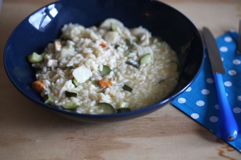 risotto con capesante e zucchine