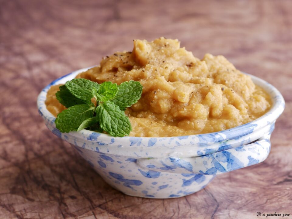 Crema di melanzane light con pomodoro